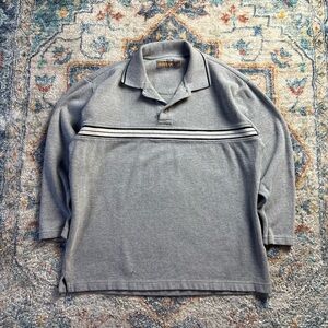 Vintage Prefab Striped Pullover Henley Shirt Medium